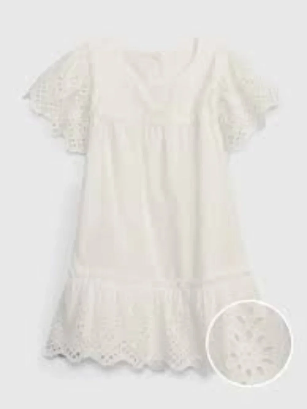 NEW Gap Toddler Tiered Eyelet Dress White 4Y